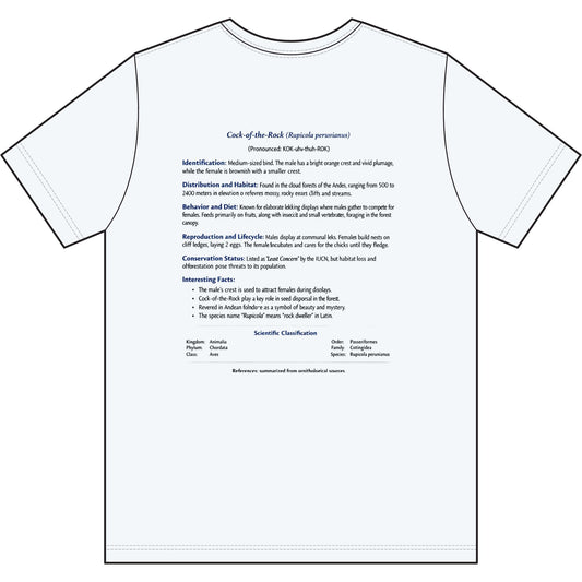 Cock-of-the-Rock Graphic Tee — Detailed BakedSquatch Design