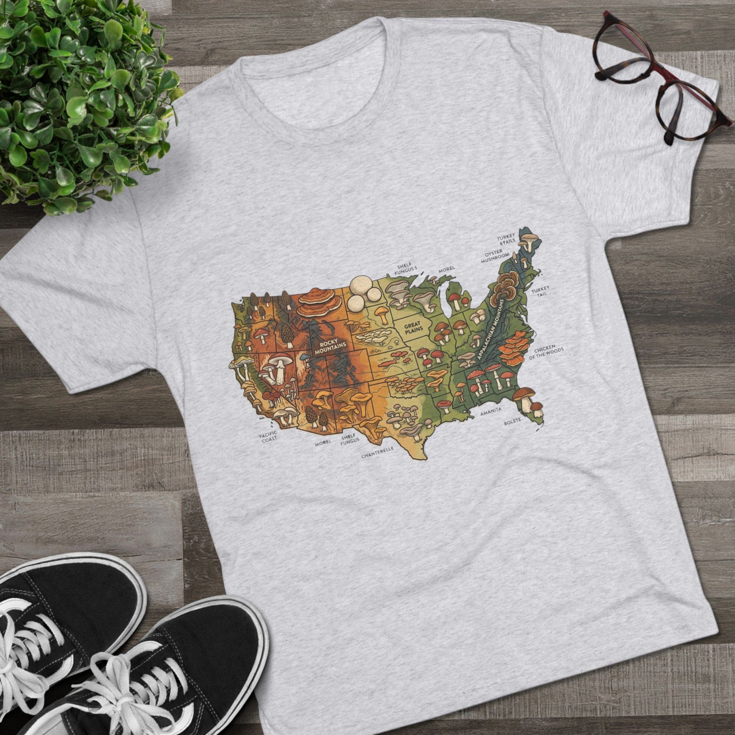 Spore Back Better Lower 48 Mushrooms Tee