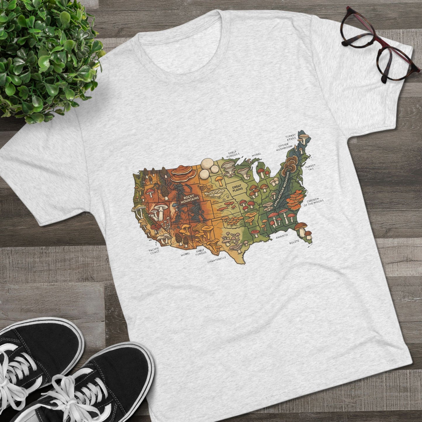 Spore Back Better Lower 48 Mushrooms Tee