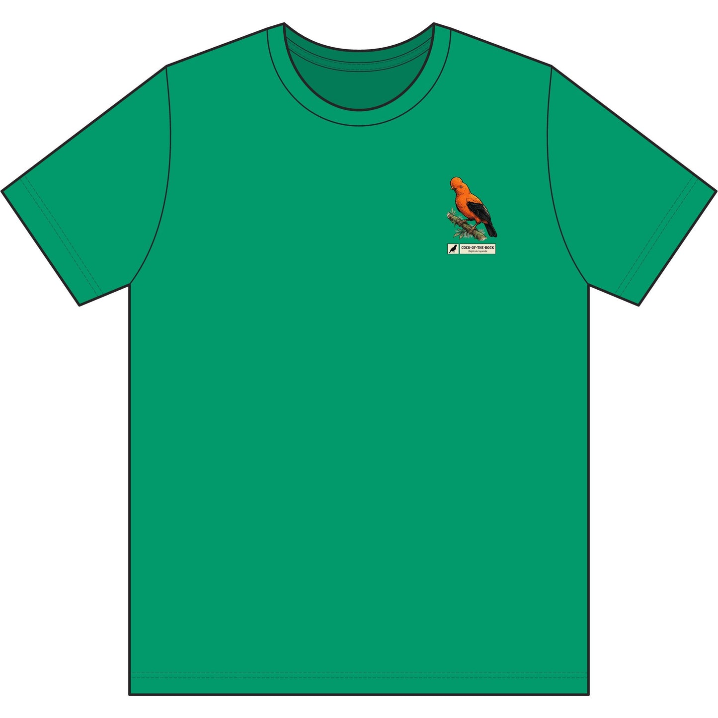 Cock-of-the-Rock Graphic Tee — Detailed BakedSquatch Design