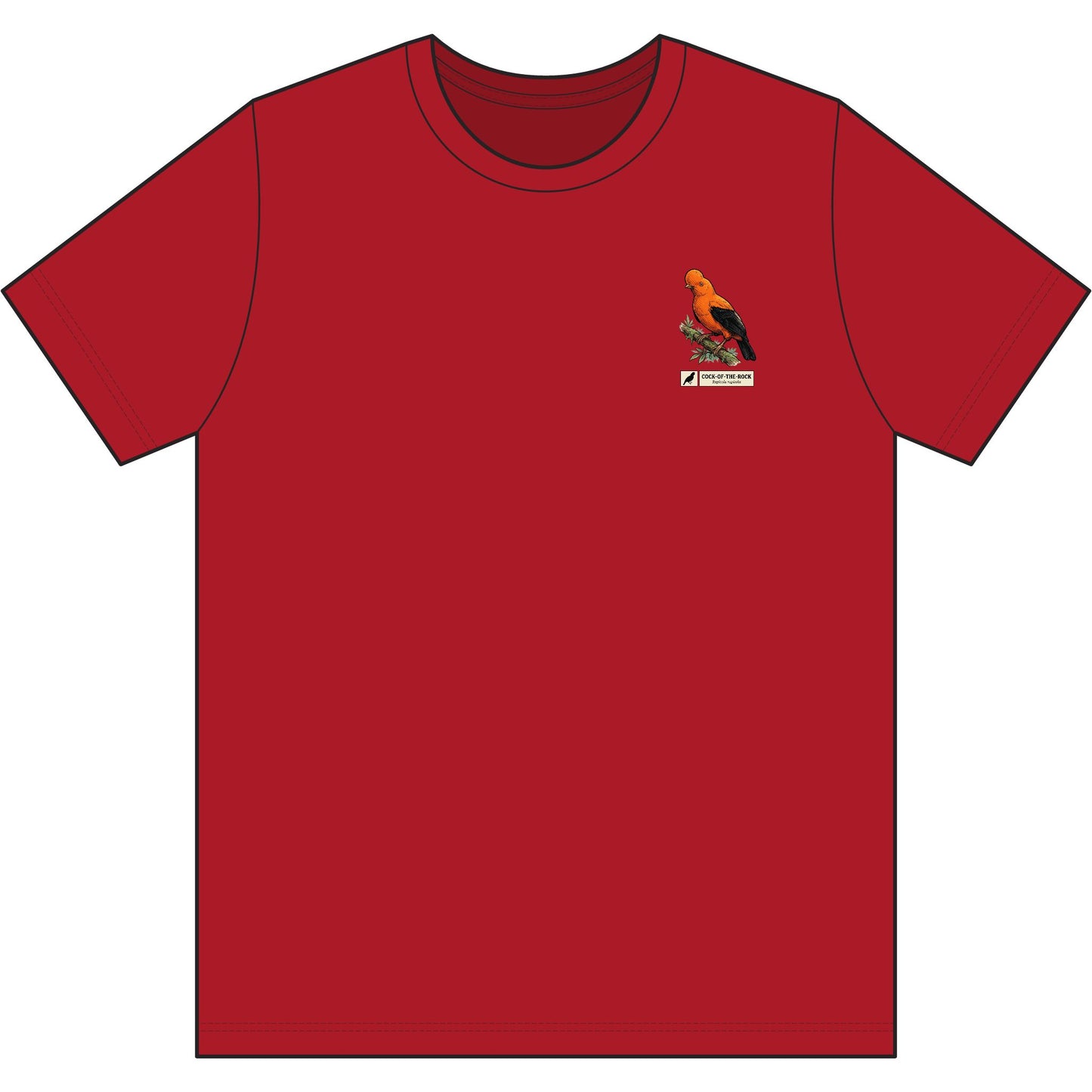 Cock-of-the-Rock Graphic Tee — Detailed BakedSquatch Design