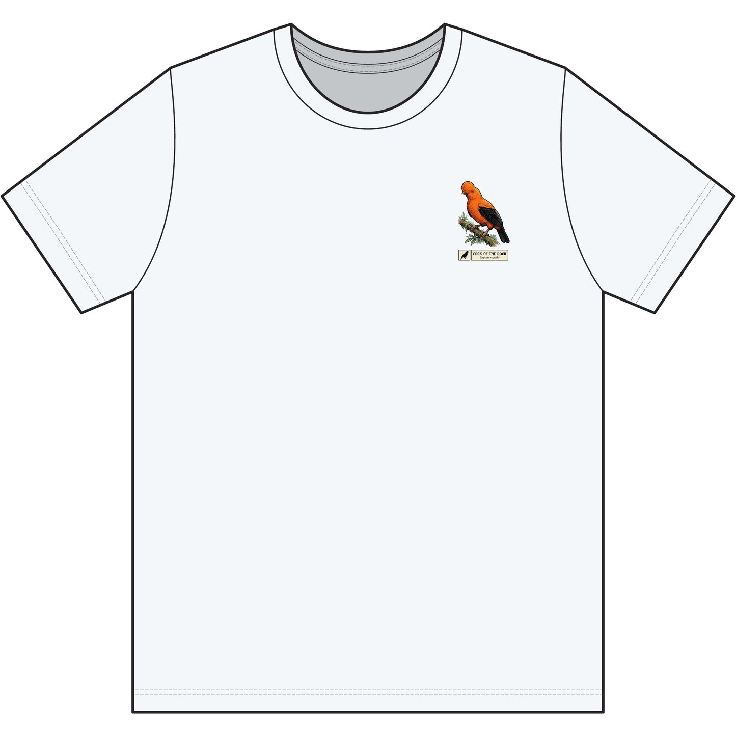 Cock-of-the-Rock Graphic Tee — Detailed BakedSquatch Design