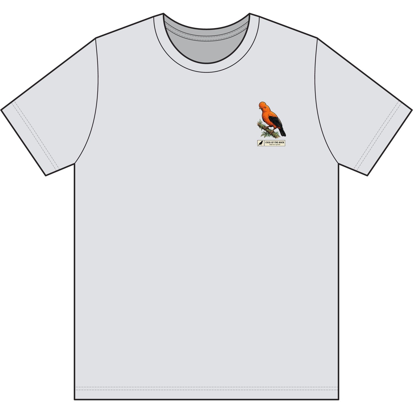 Cock-of-the-Rock Graphic Tee — Detailed BakedSquatch Design