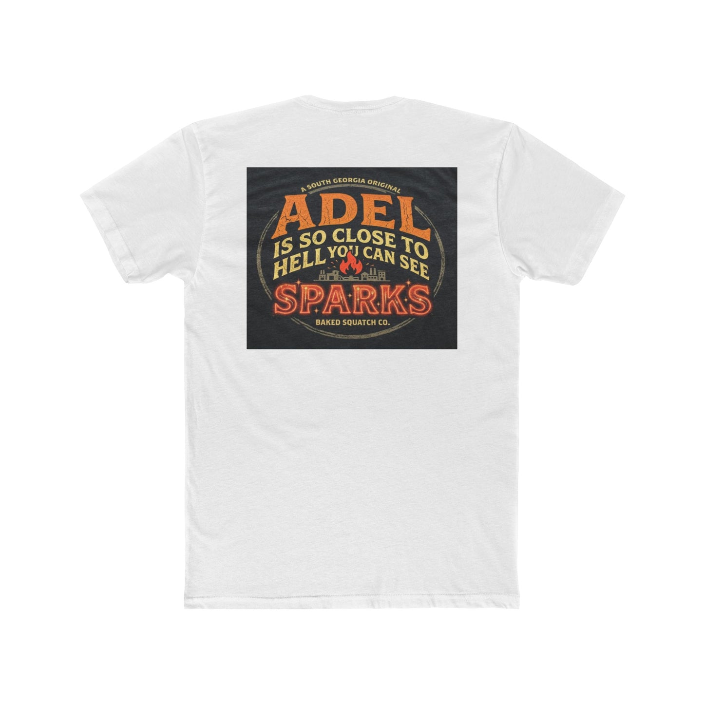 BakedSquatch Home Tee — 'When you visit you'll surly see. The barbie awaits.' Crew Tee