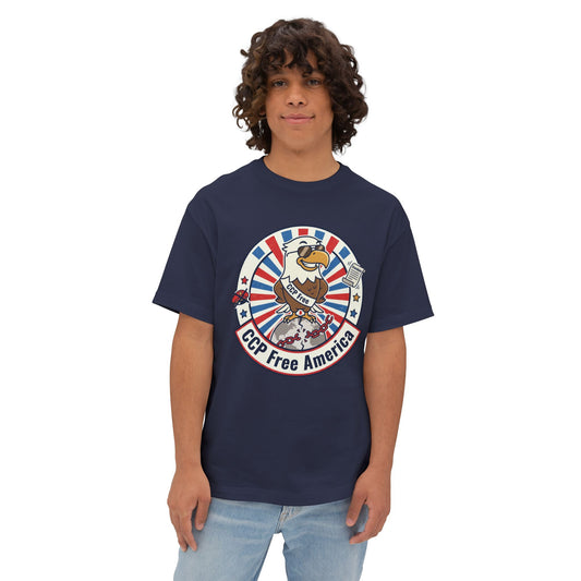 Political Statement Tee — "No More Chinese Government OWNED ANYTHING IN THE " Oversized Boxy T‑Shirt
