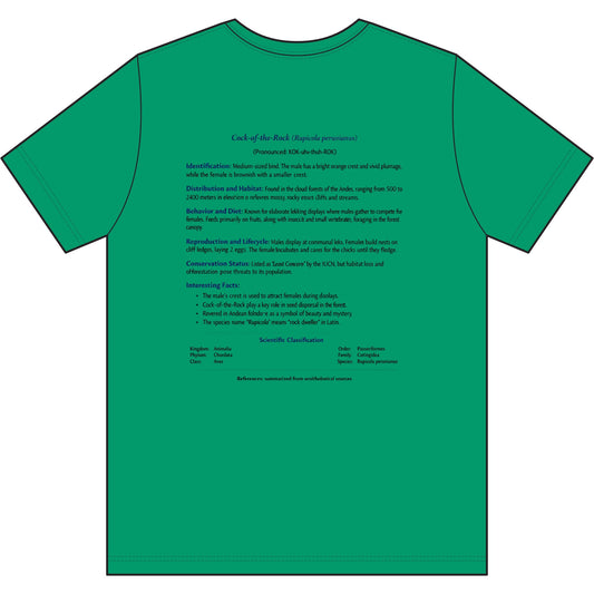 Cock-of-the-Rock Graphic Tee — Detailed BakedSquatch Design