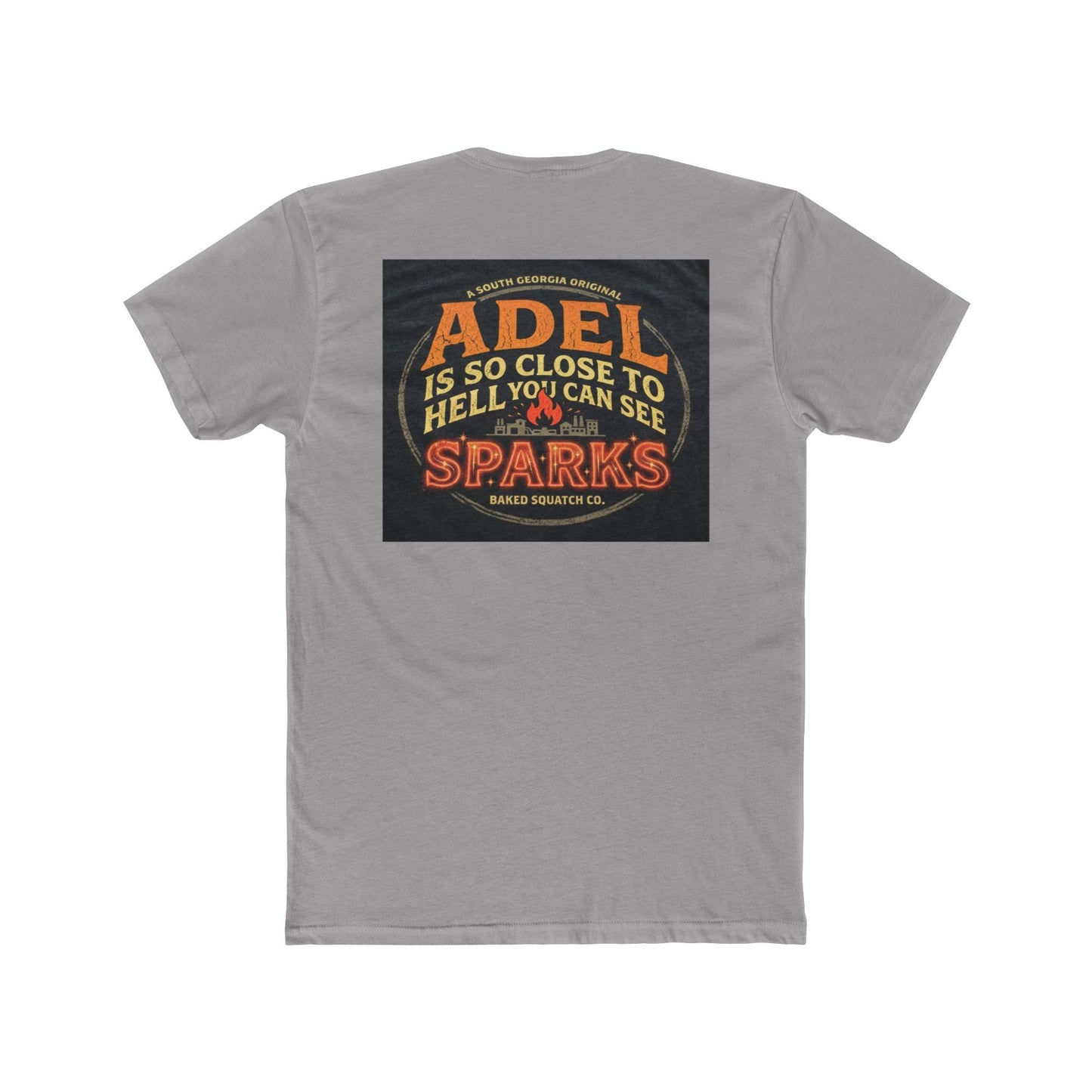 BakedSquatch Home Tee — 'When you visit you'll surly see. The barbie awaits.' Crew Tee