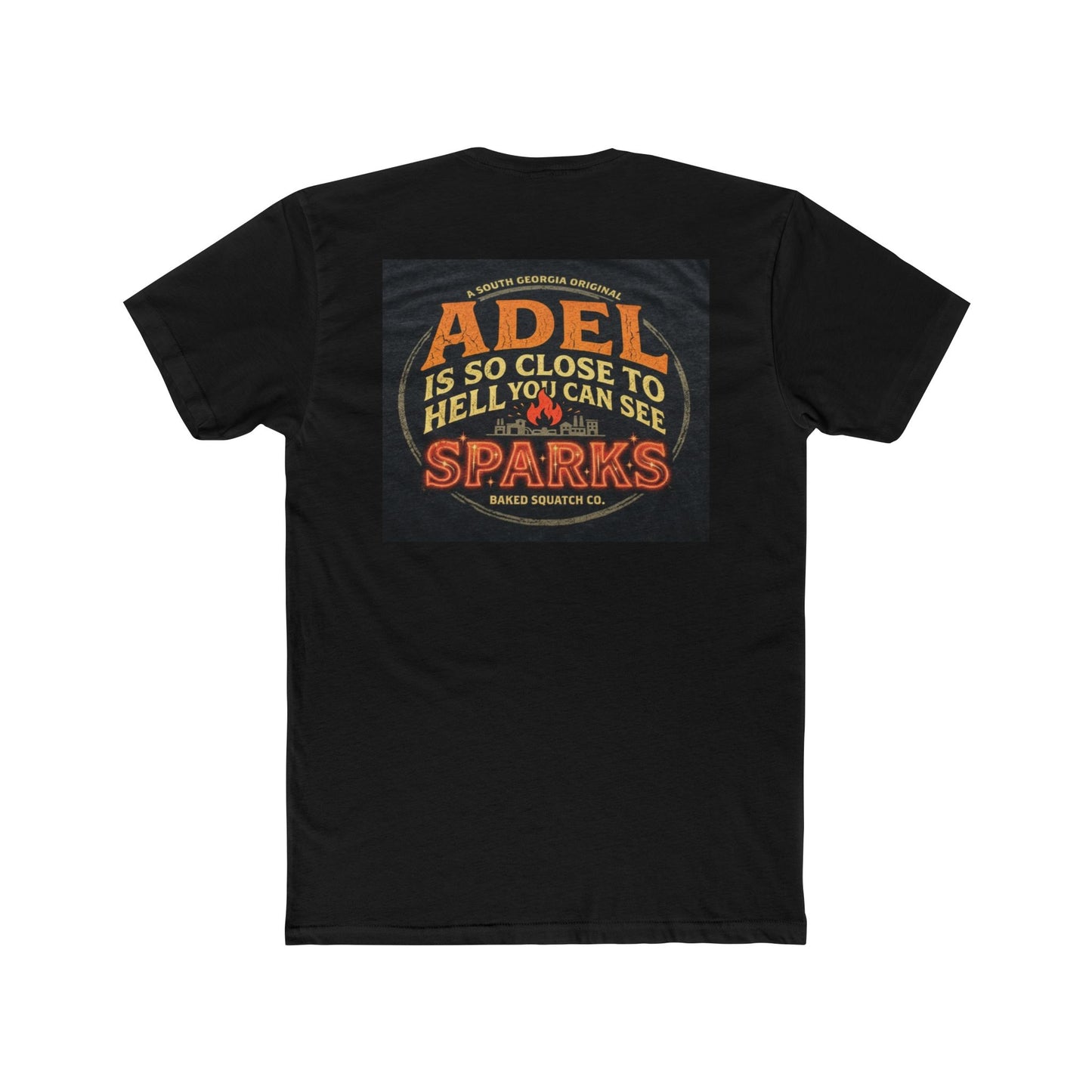 BakedSquatch Home Tee — 'When you visit you'll surly see. The barbie awaits.' Crew Tee